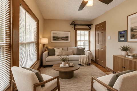 Floor plan for 1 bed, 1 bath, 400 sqft